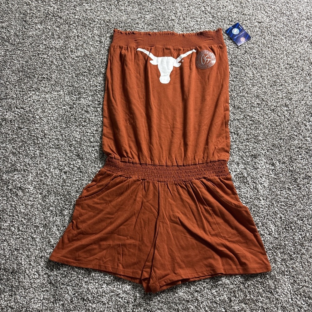 Texas University Longhorns Horns Women Romper Junior Fit Officially Licensed L